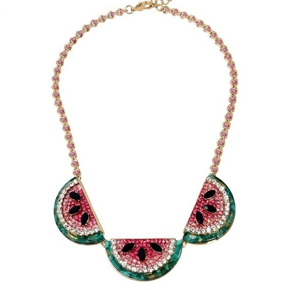 Betsey Johnson Watermelon Frontal Necklace - Picture 2 of 5